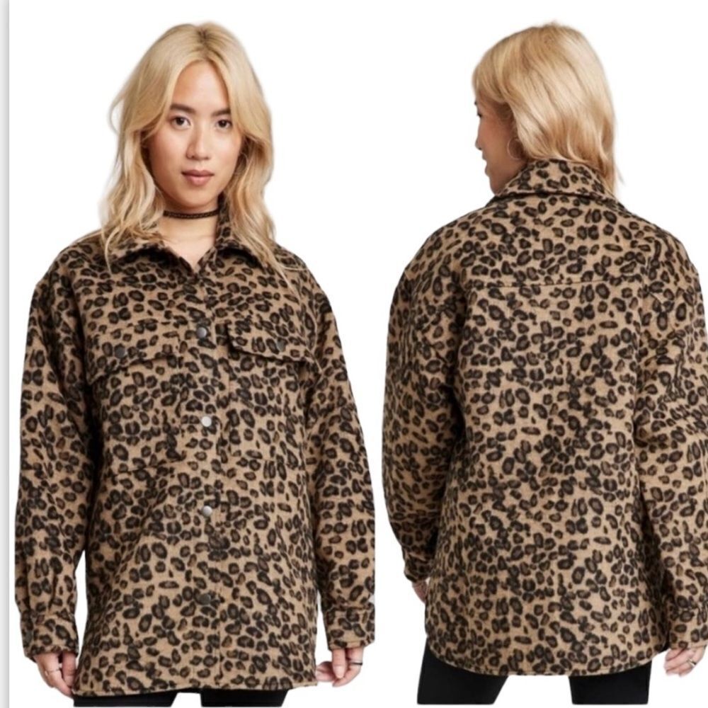 Oversized Leopard Shacket S - Picture 2 of 4